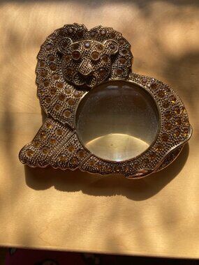Vintage Jeweled Rhinestone Lion Magnifying Glass